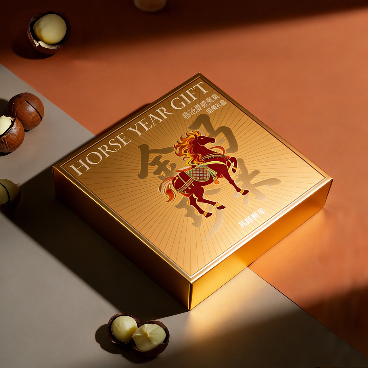 金马珍果 × 坚果礼盒包装设计（图ZNDAwNzgyNTM2） - 包装 - 站酷设计师青知设计所原创素材 - 站酷ZCOOL