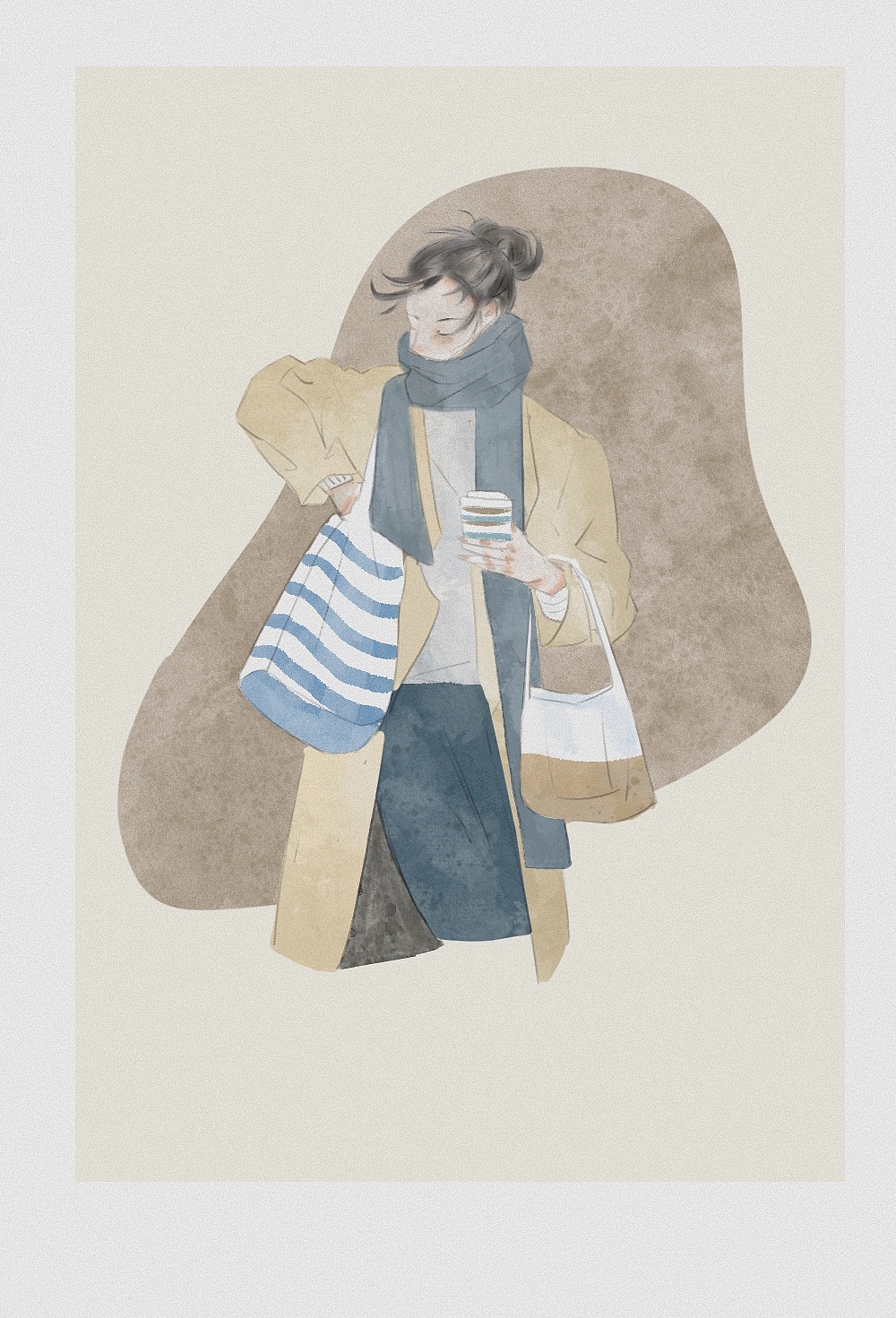 穿風(fēng)衣的女孩子（圖ZNDAwNzg3ODg0） - 商業(yè)插畫 - 站酷設(shè)計(jì)師雨田阿瑞原創(chuàng)素材 - 站酷ZCOOL