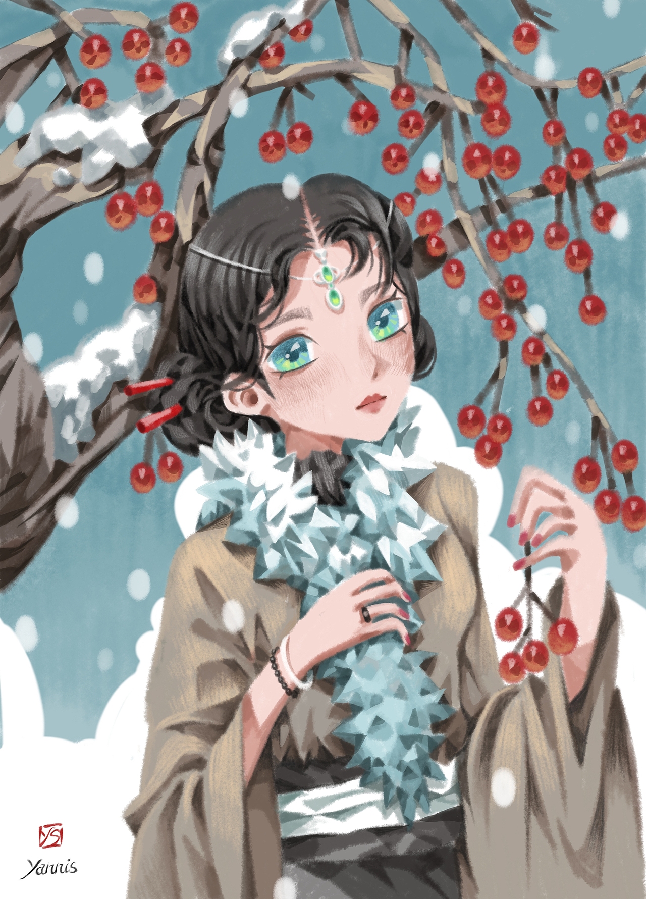 初雪（图ZNDAwNzkzNjY4） - 商业插画 - 站酷设计师雅妮斯Yannis原创素材 - 站酷ZCOOL