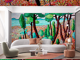 現(xiàn)代簡約家裝工裝背景墻壁畫精選