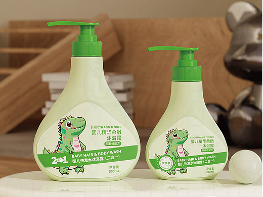 儿童洗护 | 萌趣恐龙嫩绿婴儿洗发沐浴露