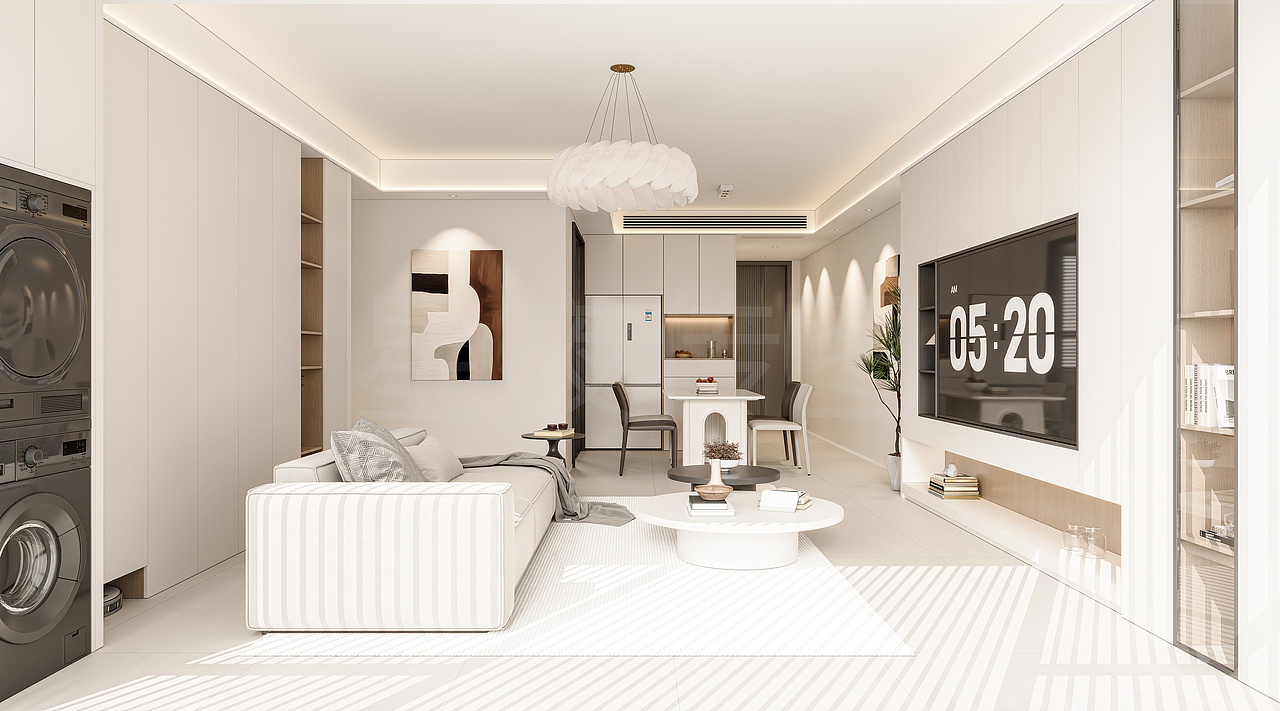 奶油风效果图（图ZNDAwODMzMjgw） - 家装设计 - 站酷设计师Z632975315原创素材 - 站酷ZCOOL