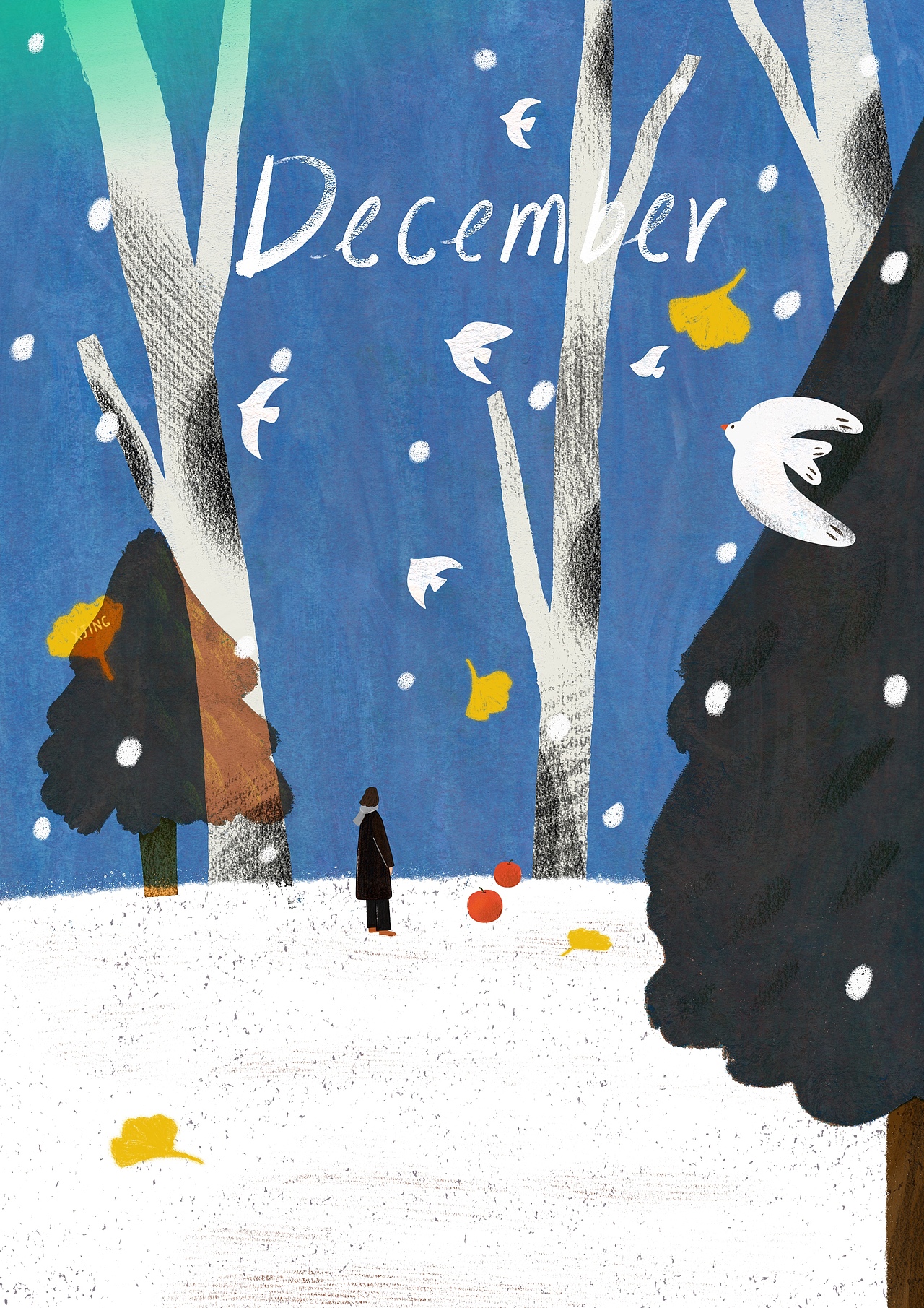 十二月（图ZNDAwODM2NDg4） - 商业插画 - 站酷设计师XJing_原创素材 - 站酷ZCOOL