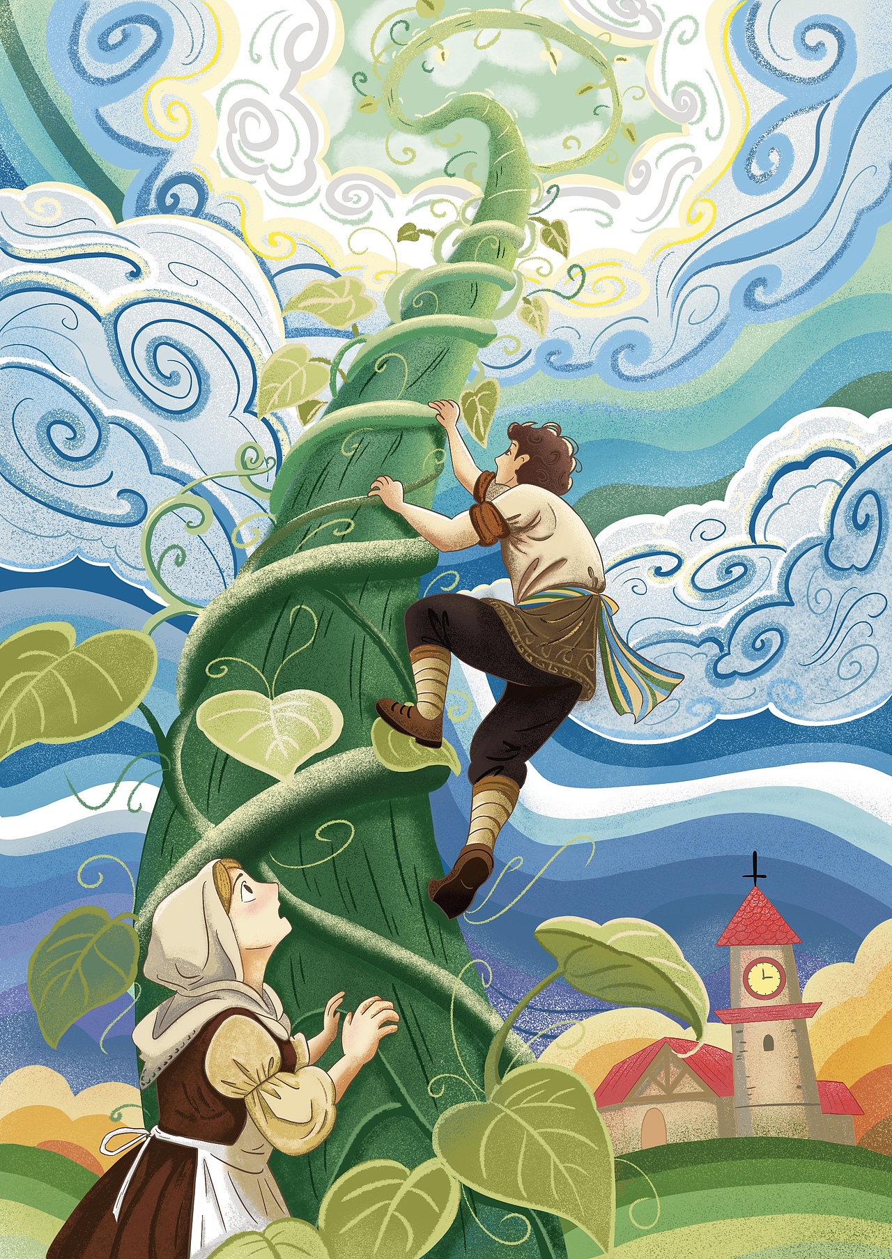 杰克与豌豆（图ZNDAwODM4Nzc2） - 儿童插画 - 站酷设计师七七插画原创素材 - 站酷ZCOOL