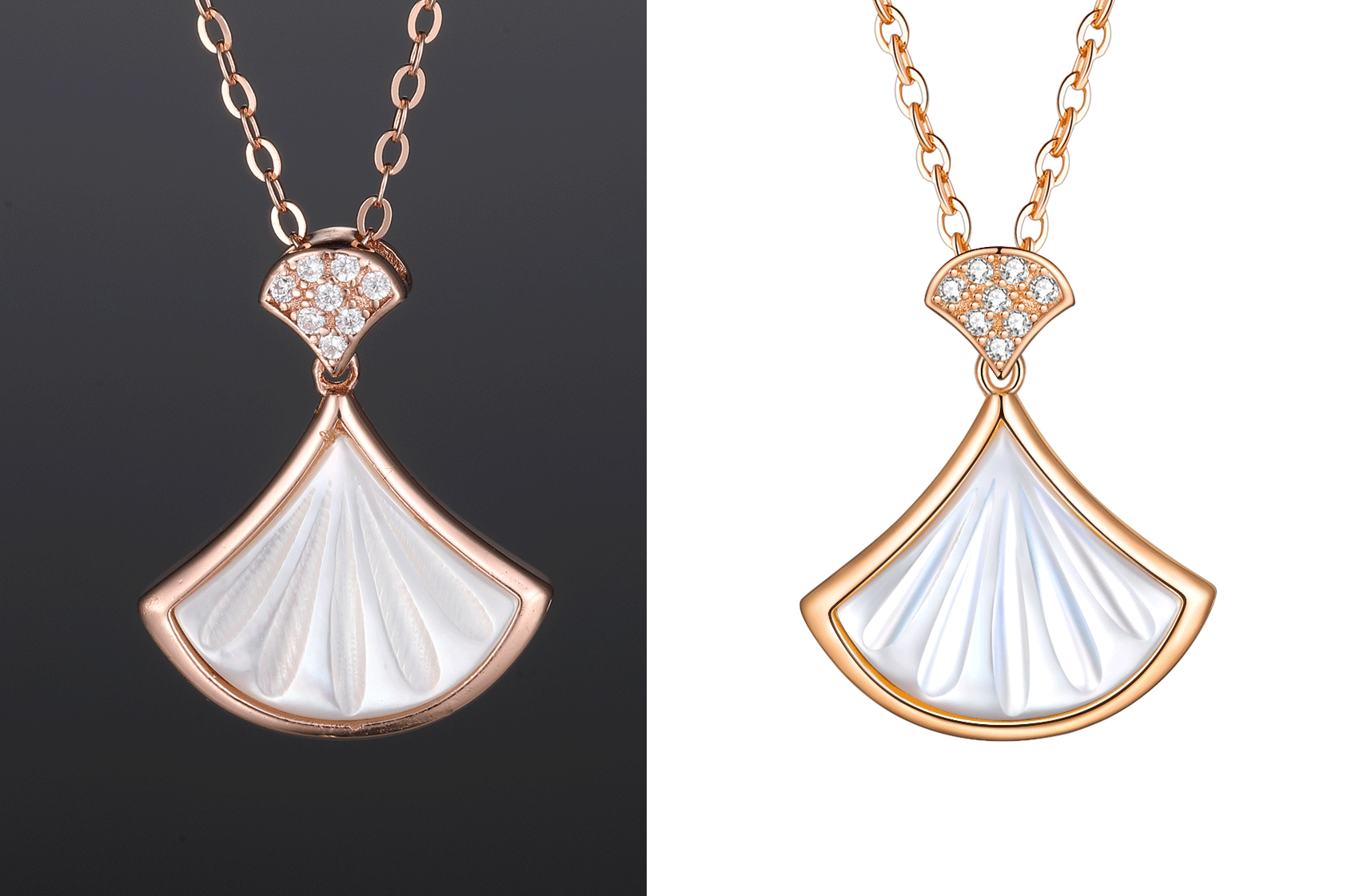 珠宝修图-母贝玫瑰金项链修图（图ZNDAwODQxMjk2） - 产品摄影 - 站酷设计师修图师黑鱼原创素材 - 站酷ZCOOL
