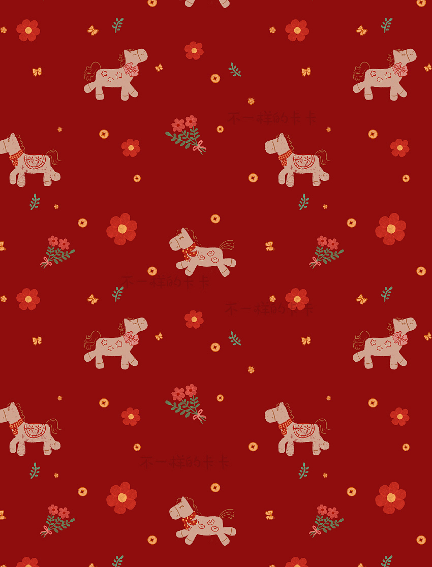 图案设计 | 原创马年插画 | 🉑授权（图ZNDAwODUwNTI0） - 商业插画 - 站酷设计师不一样的卡卡原创素材 - 站酷ZCOOL