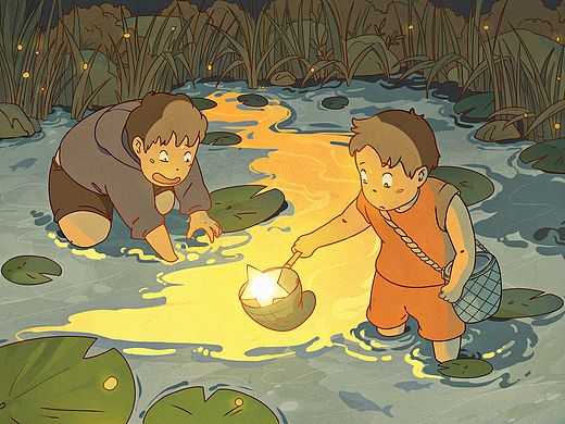 捞月亮（个人主页-ZNzI5ODE4ODQ=） - 绘本 - 站酷设计师花火友人原创素材 - 站酷ZCOOL