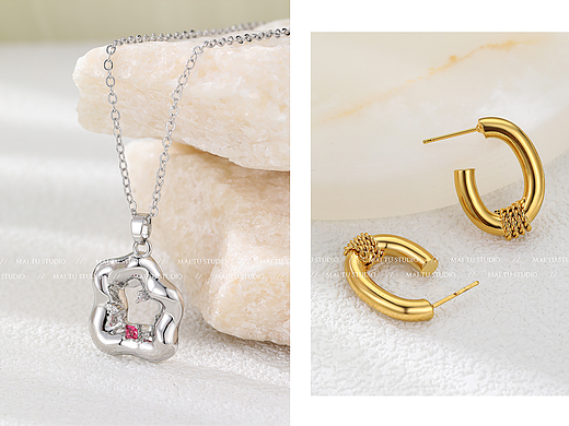 饰品丨不锈钢丨首饰丨麦图摄影丨高级感丨手链丨项链