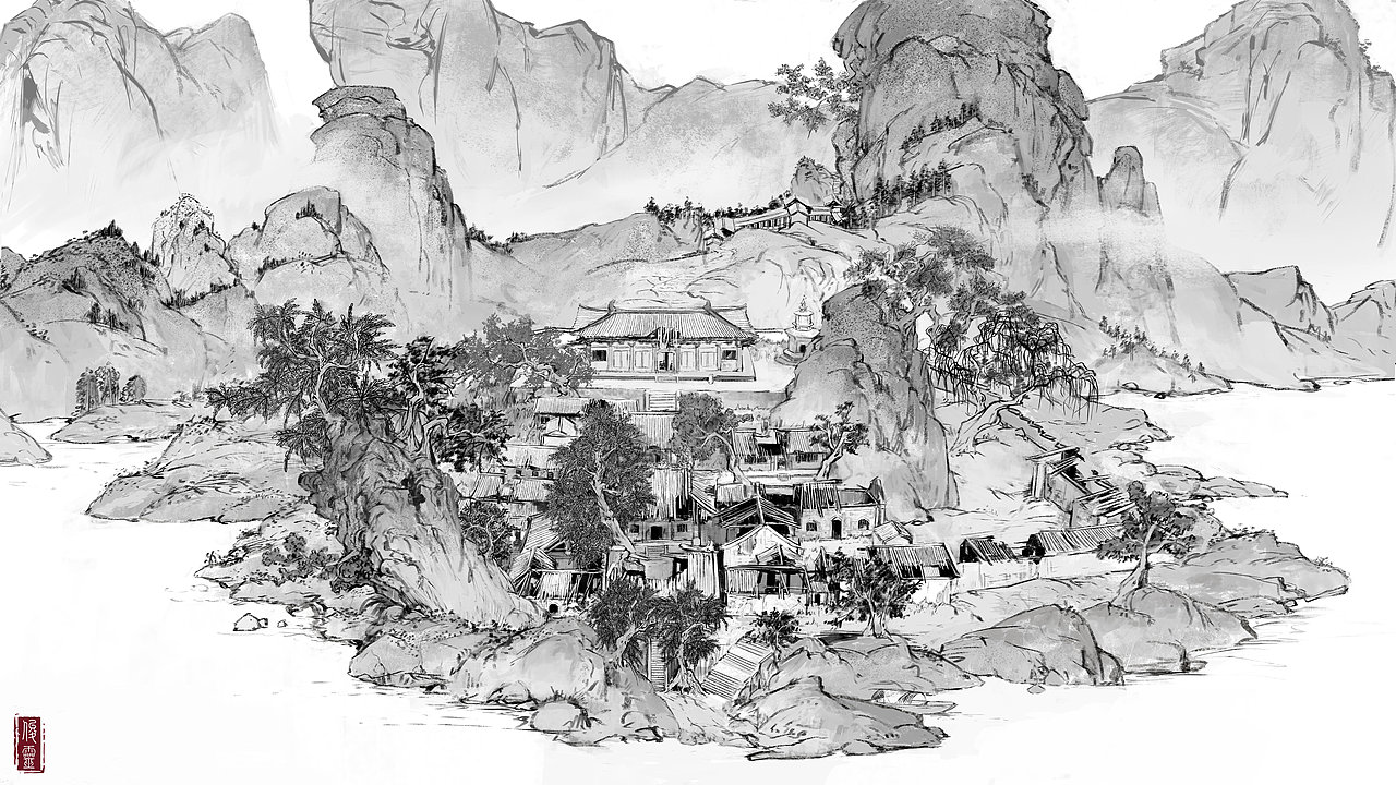 龙门岛（图ZNDAwODY4NjA0） - 概念设定 - 站酷设计师俊灵WJL原创素材 - 站酷ZCOOL