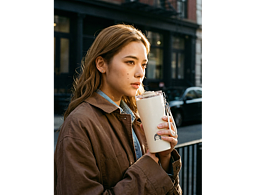 AI生成模特-水杯