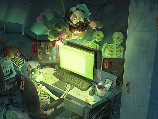加班（个人主页-ZNzI5ODQ0NzY=） - 绘本 - 站酷设计师花火友人原创素材 - 站酷ZCOOL