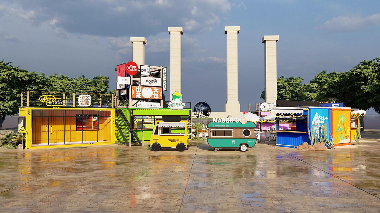 【恐龙谷】-集装箱创意市集设计 | 晓众品牌（图ZNDAwODgwNDMy） - 品牌 - 站酷设计师晓众品牌全案设计原创素材 - 站酷ZCOOL