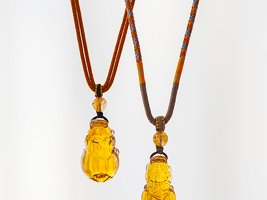 黄水晶貔貅吊坠