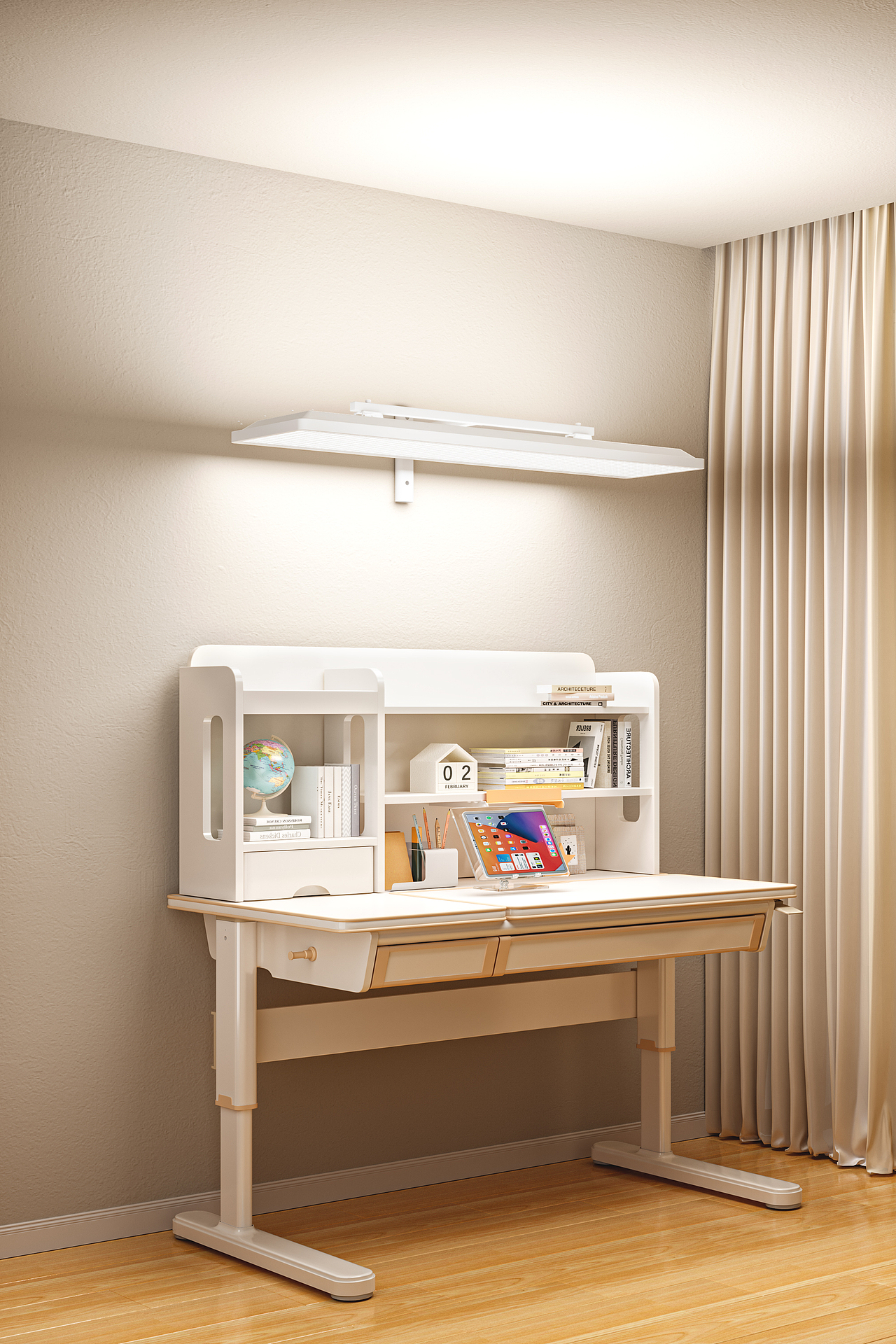 3D建模渲染 學(xué)習(xí)燈產(chǎn)品 落地?zé)?吊燈（圖ZNDAwOTE2OTUy） - 產(chǎn)品 - 站酷設(shè)計(jì)師侯峰原創(chuàng)素材 - 站酷ZCOOL