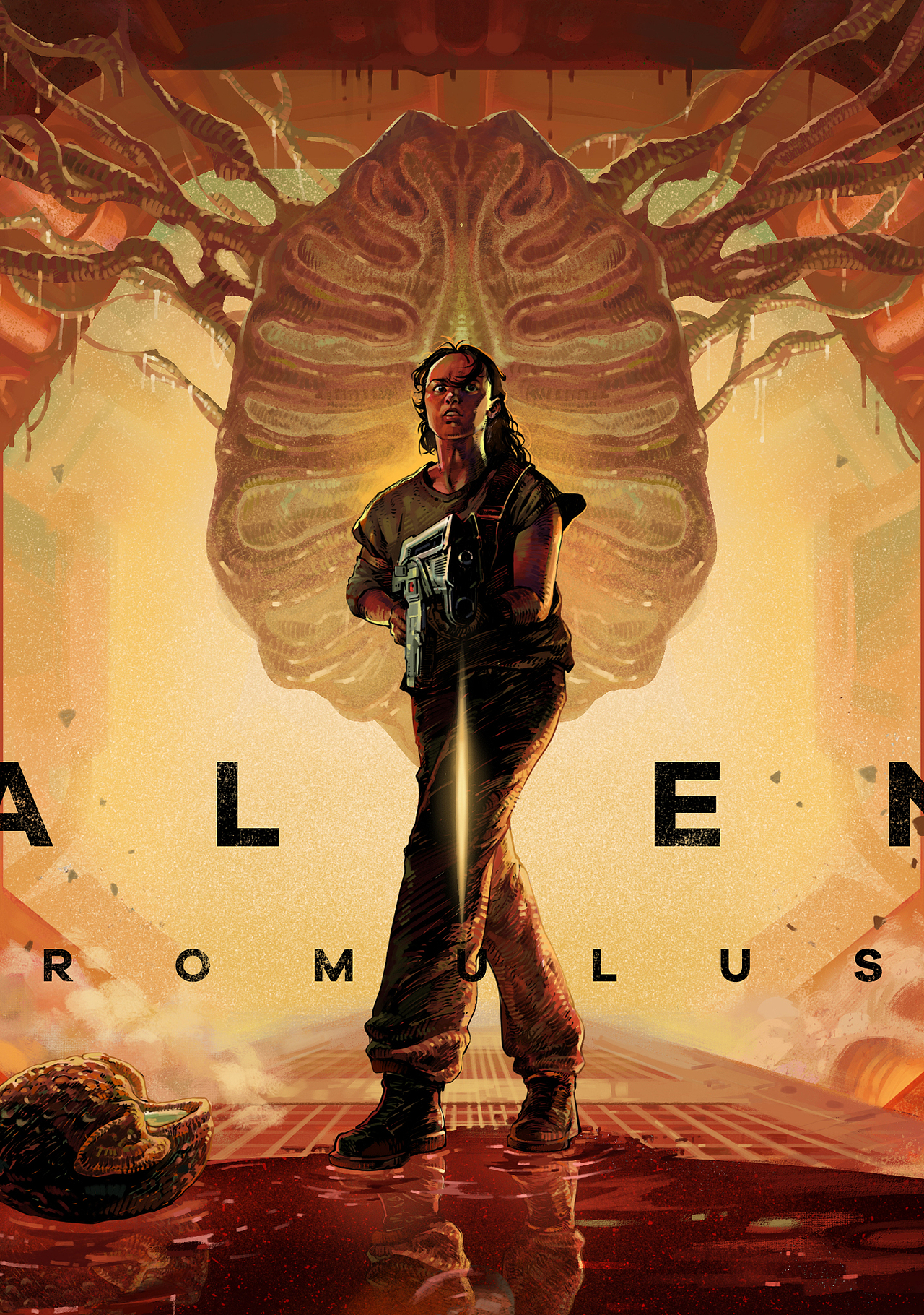 原創(chuàng)《異形-奪命艦》插畫(huà)海報(bào)（圖ZNDAwOTI5Mzg4） - 商業(yè)插畫(huà) - 站酷設(shè)計(jì)師FEKIRA原創(chuàng)素材 - 站酷ZCOOL