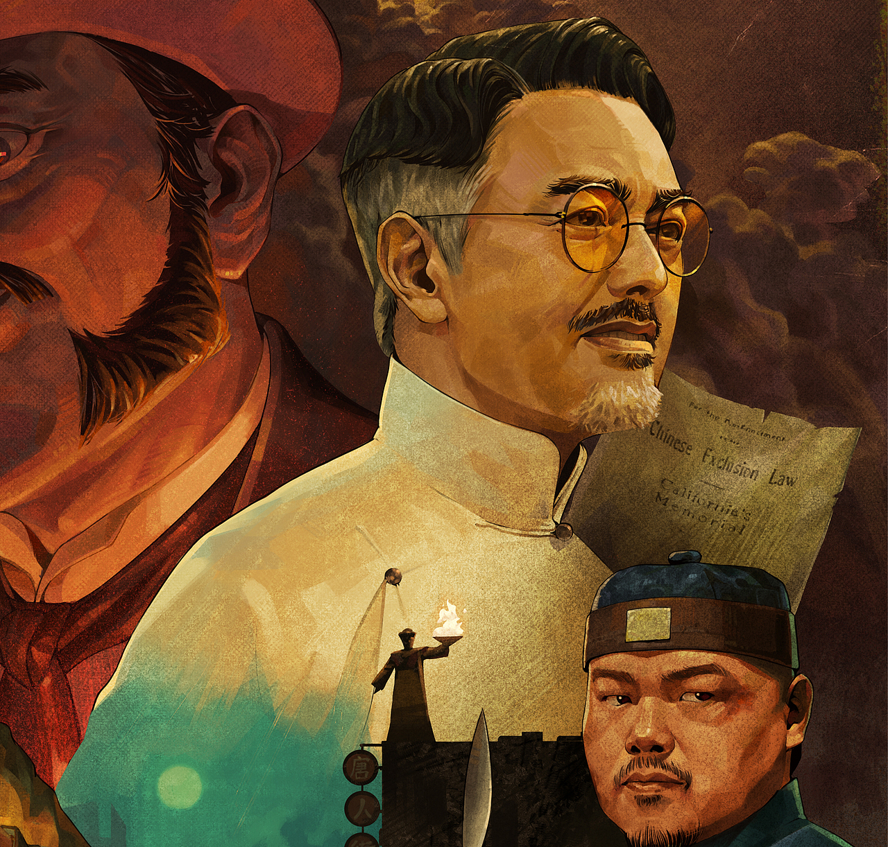 原创《唐探1900》插画电影海报（图ZNDAwOTMxNzA4） - 商业插画 - 站酷设计师FEKIRA原创素材 - 站酷ZCOOL