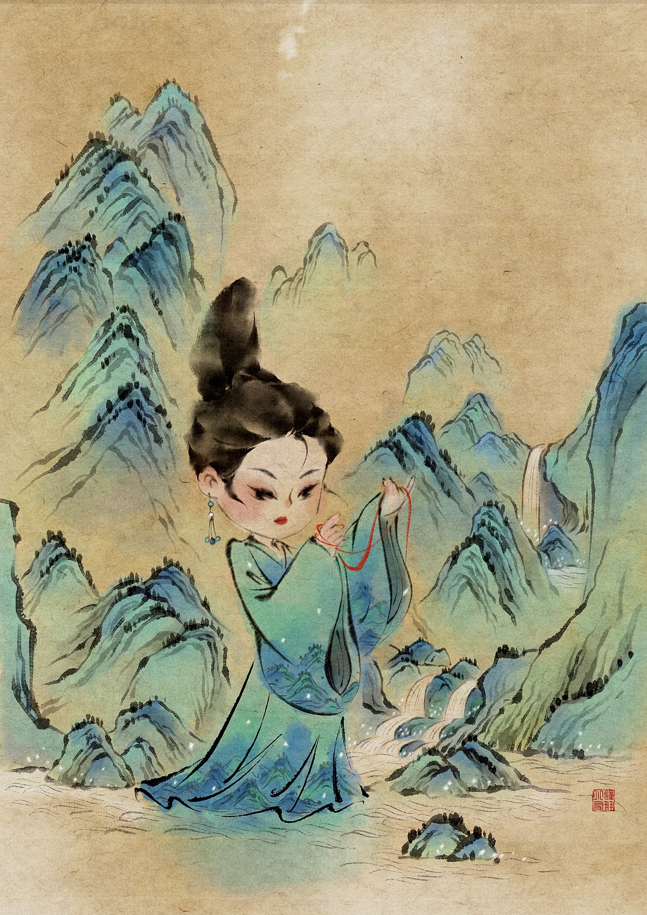 2025水墨风插画年终总结（图ZNDAwOTM3Njc2） - 儿童插画 - 站酷设计师钟小朋友原创素材 - 站酷ZCOOL