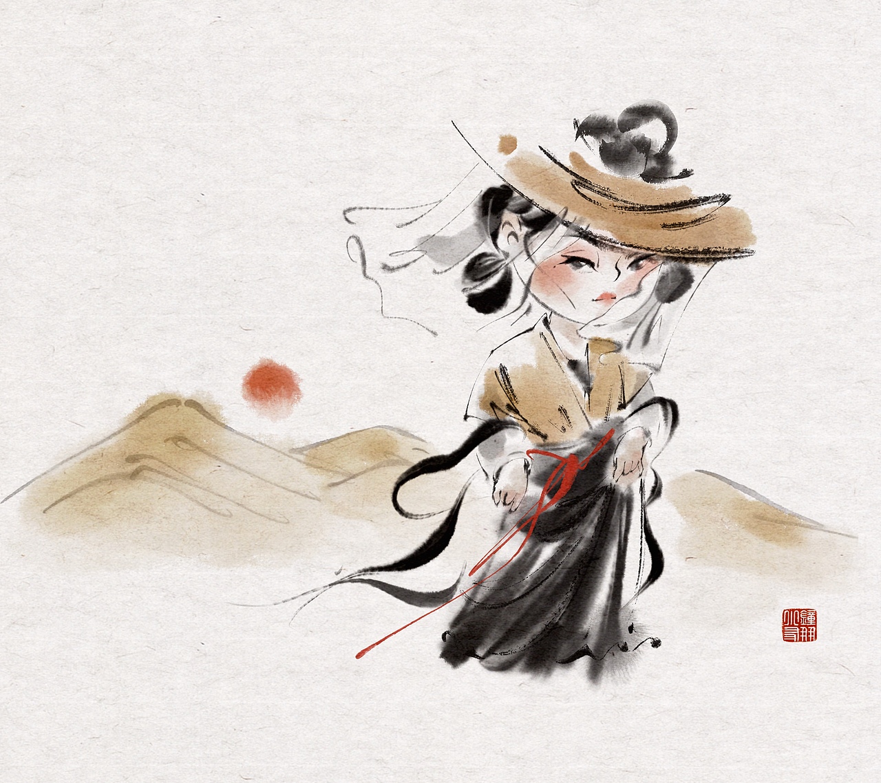 2025水墨风插画年终总结（图ZNDAwOTM3OTI4） - 儿童插画 - 站酷设计师钟小朋友原创素材 - 站酷ZCOOL