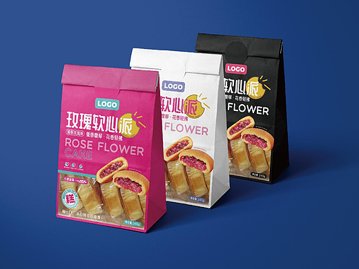 【零食很能嗨】-玫瑰软心派包装设计 | 晓众品牌