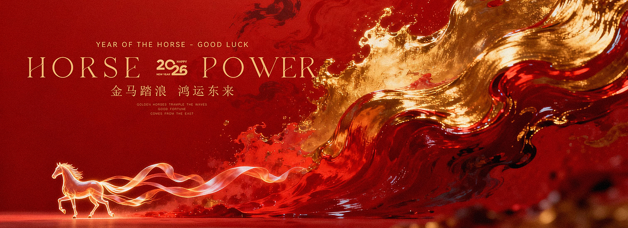 《金马踏浪》马年主视觉设计-马年大运（图ZNDAwOTM5NTg4） - 海报 - 站酷设计师玄岳丶Rock原创素材 - 站酷ZCOOL