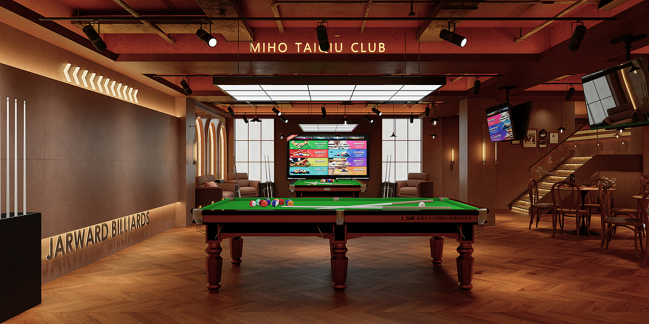 美式暗调台球厅（图ZNDAwOTUwNzA0） - 商业空间设计 - 站酷设计师小小堡o原创素材 - 站酷ZCOOL