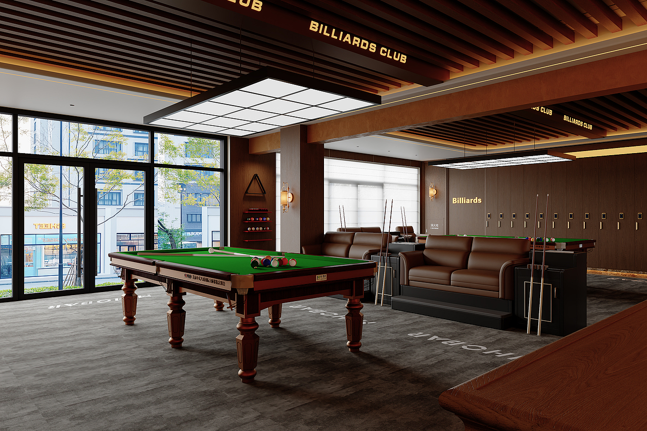 美式暗调台球厅（图ZNDAwOTUwNjc2） - 商业空间设计 - 站酷设计师小小堡o原创素材 - 站酷ZCOOL