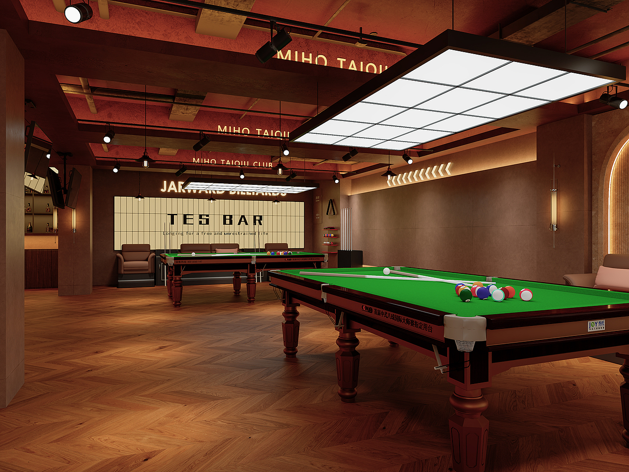 美式暗调台球厅（图ZNDAwOTUwNzA4） - 商业空间设计 - 站酷设计师小小堡o原创素材 - 站酷ZCOOL