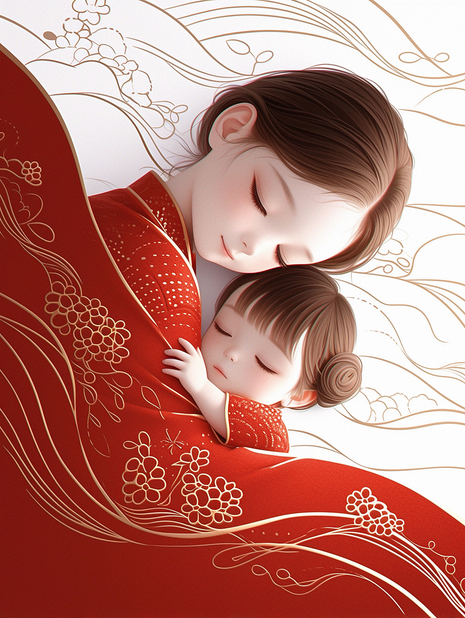母亲的爱（1）（图ZNDAwOTU2Mzc2） - AI作品 - 站酷设计师流星的数字艺术原创素材 - 站酷ZCOOL
