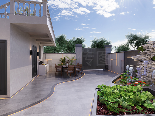 新中式庭院效果圖（個人主頁-ZNzI5OTMyNjA=） - 其他空間 - 站酷設(shè)計師設(shè)計雪雪子原創(chuàng)素材 - 站酷ZCOOL