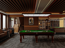 美式暗调台球厅