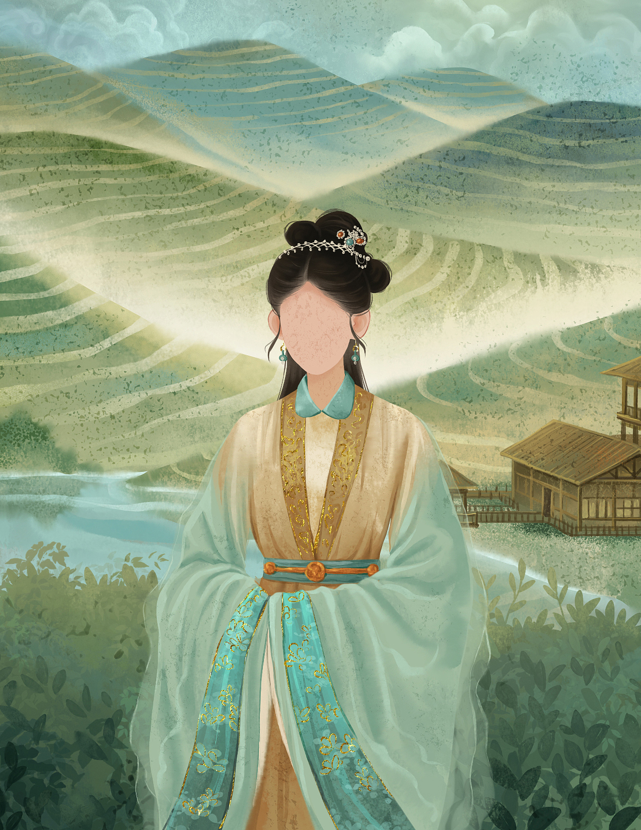 《玉茗茶骨》插图（图ZNDAwOTc5MjMy） - 商业插画 - 站酷设计师才仙插画原创素材 - 站酷ZCOOL