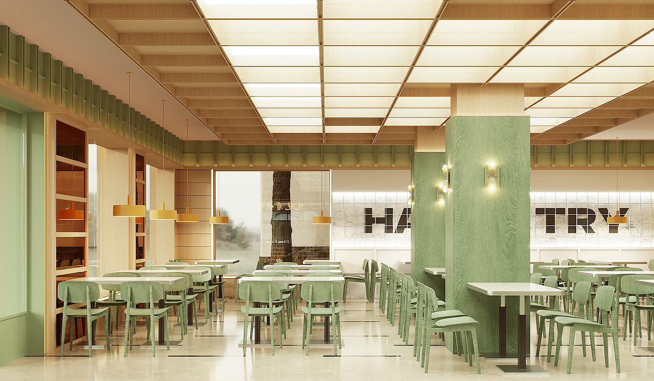 快餐店升级改造效果（图ZNDAwOTgzMjQw） - 酒店餐饮设计 - 站酷设计师近在咫尺设计原创素材 - 站酷ZCOOL