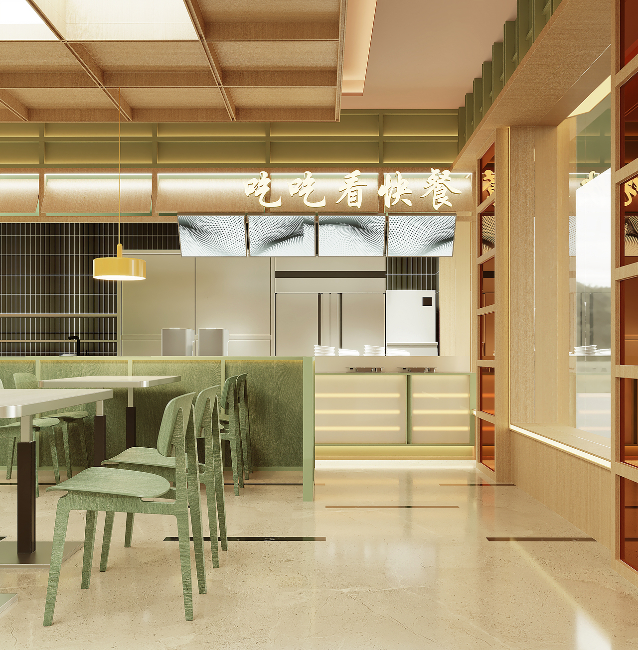 快餐店升级改造效果（图ZNDAwOTgzMjc2） - 酒店餐饮设计 - 站酷设计师近在咫尺设计原创素材 - 站酷ZCOOL