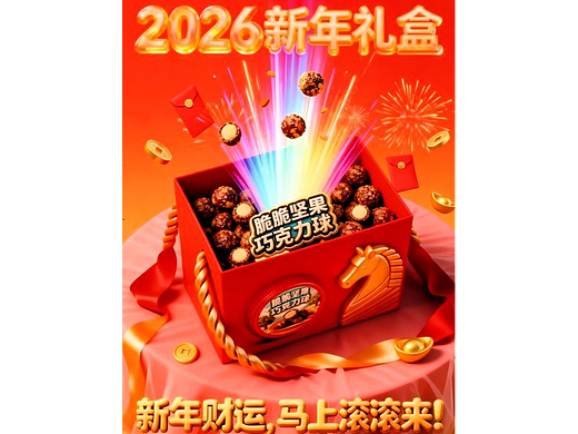 既梦AI设计创意脆脆坚果巧克力零食海报AIGC/零食产品