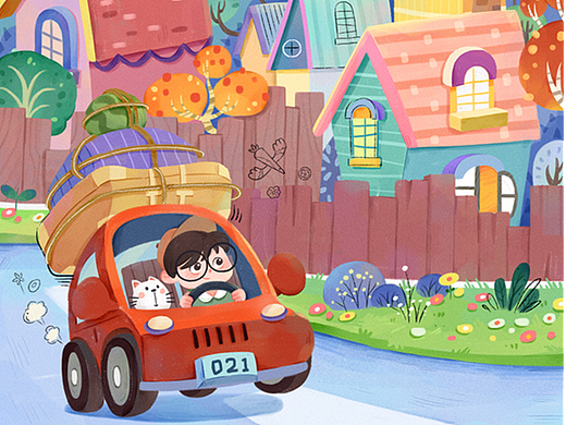 梦幻小镇（原创插画）