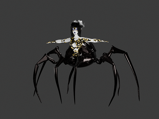 blender自学打卡33天,原创蜘蛛小姐姐和小蝴蝶