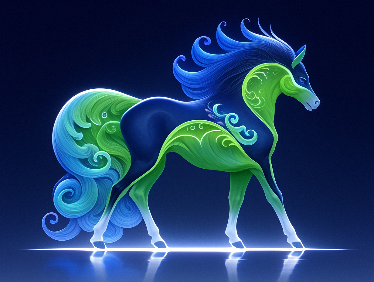 马的艺术图腾（图ZNDAxMDE0OTg4） - AI作品 - 站酷设计师流星的数字艺术原创素材 - 站酷ZCOOL