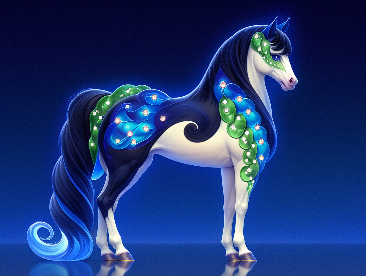 马的艺术图腾（图ZNDAxMDE1MDA0） - AI作品 - 站酷设计师流星的数字艺术原创素材 - 站酷ZCOOL