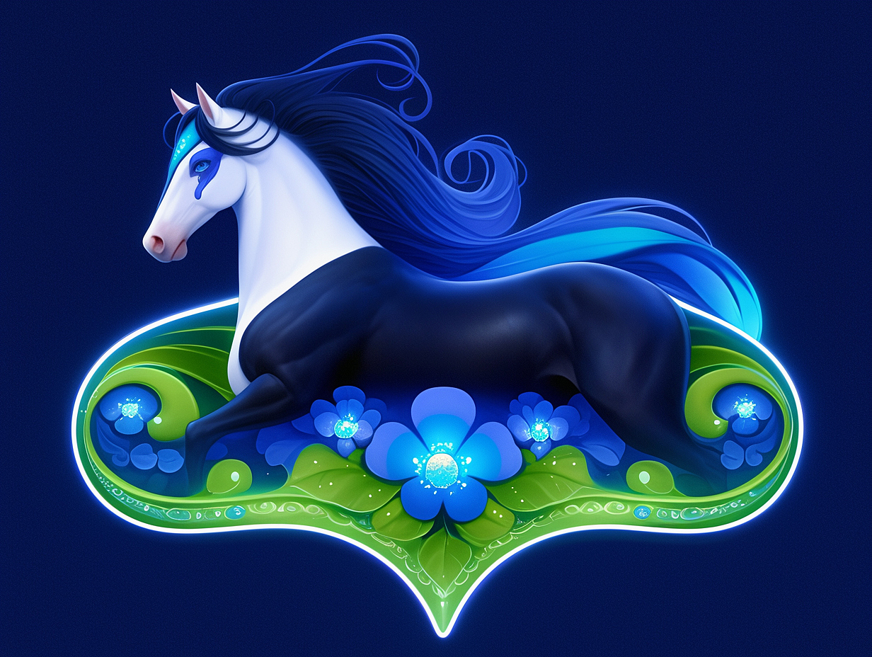 马的艺术图腾（图ZNDAxMDE1MDM2） - AI作品 - 站酷设计师流星的数字艺术原创素材 - 站酷ZCOOL