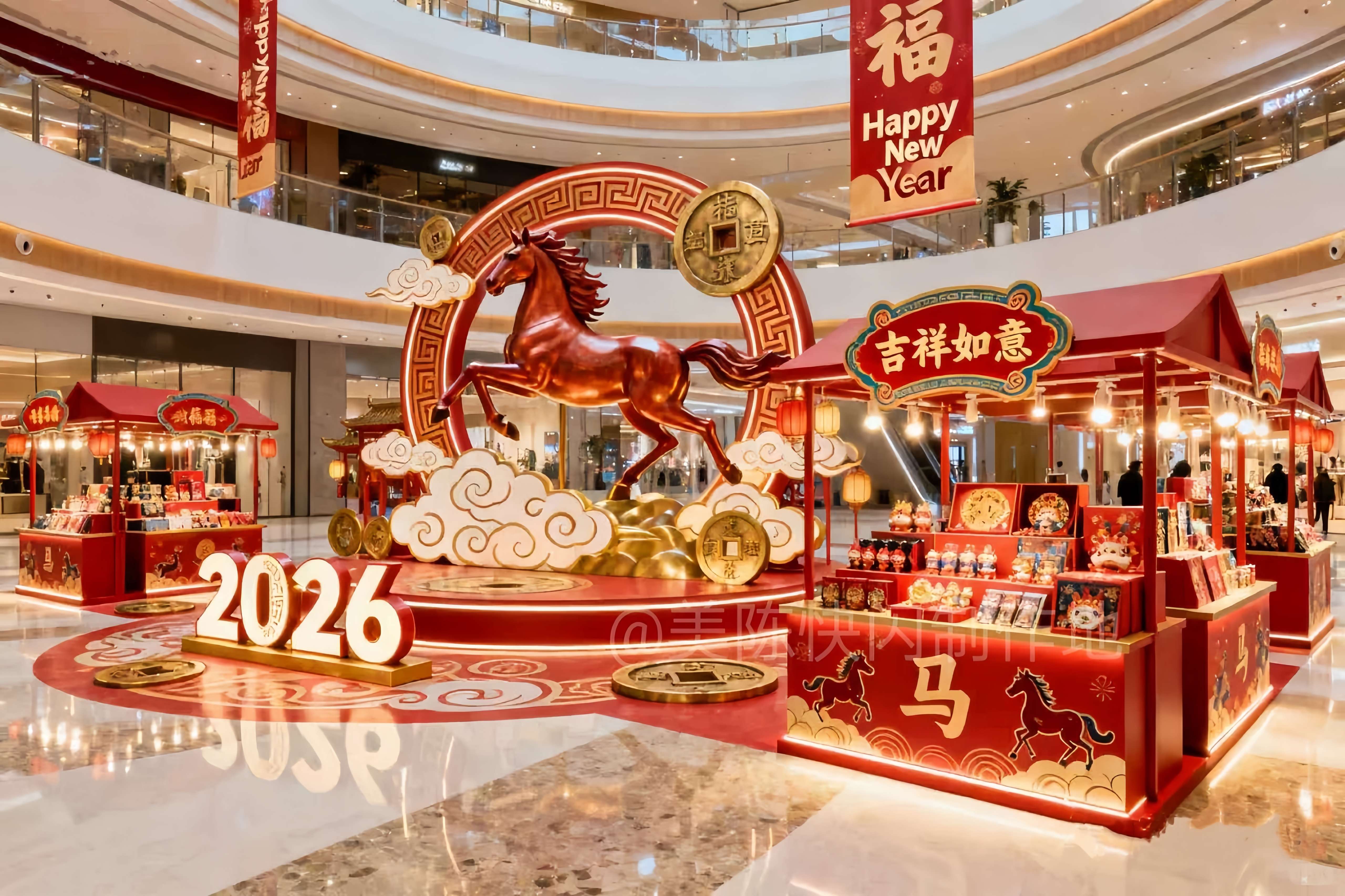 商场新年氛围营造：武汉/长沙/南昌/福州专业美陈策划设计公司盘点（图ZMTUzNjE2MzY=） - 资讯 - 站酷设计师先锋策划设计汇原创素材 - 站酷ZCOOL