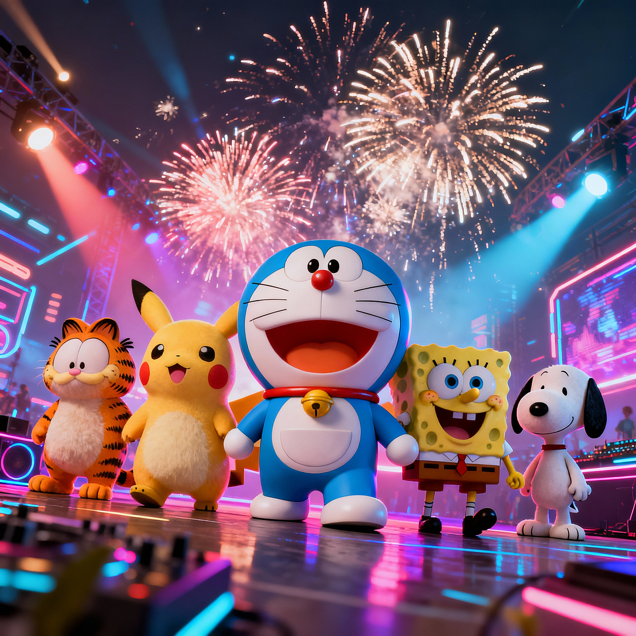 AICG 生成动漫跨年DJ 音乐会 视频 测试（图ZNDAxMDE2NDY4） - AI作品 - 站酷设计师C煷G原创素材 - 站酷ZCOOL