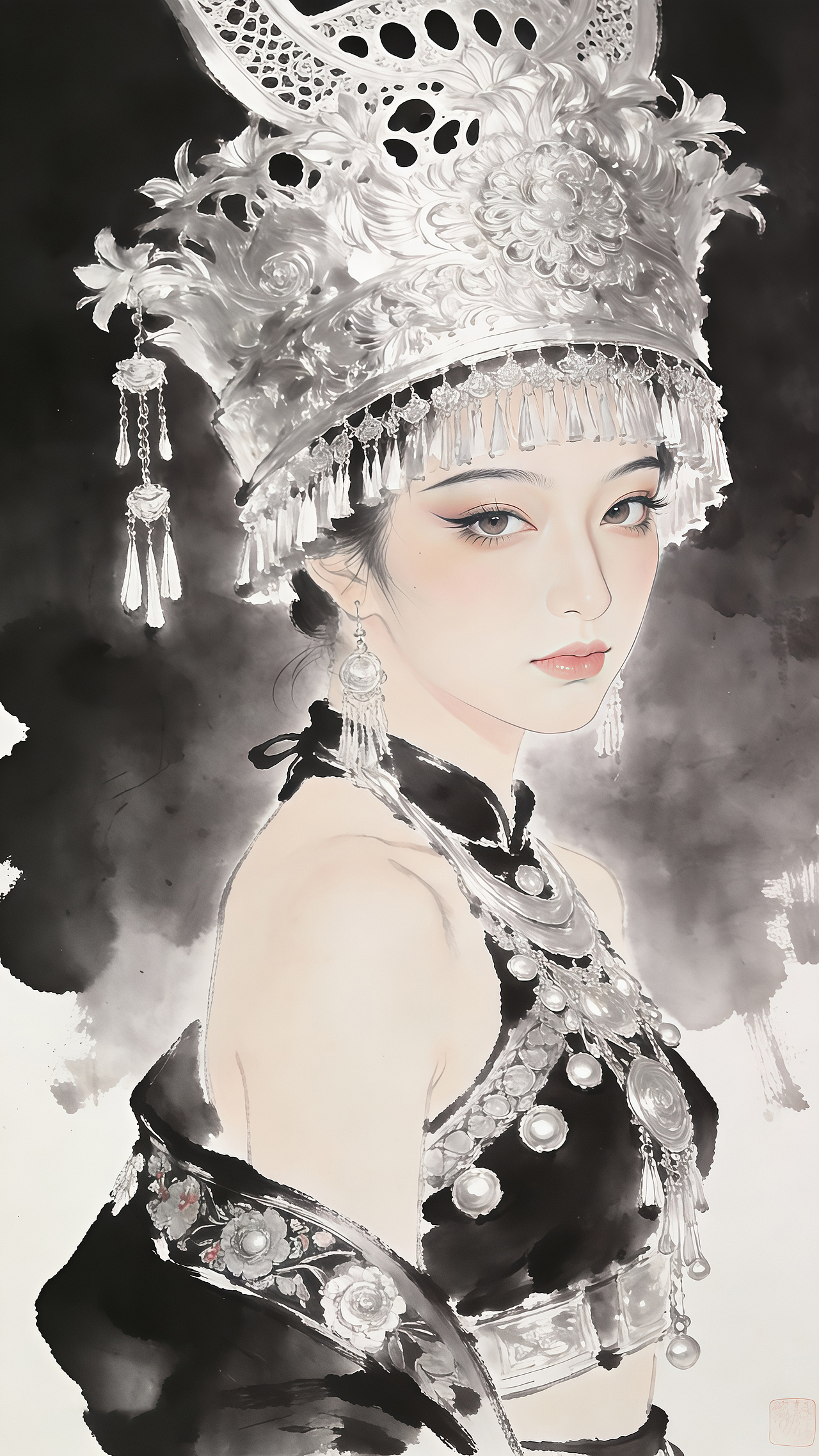 AIGC【水墨苗家】（图ZNDAxMDIyNTQ4） - AI作品 - 站酷设计师文武炎赫原创素材 - 站酷ZCOOL