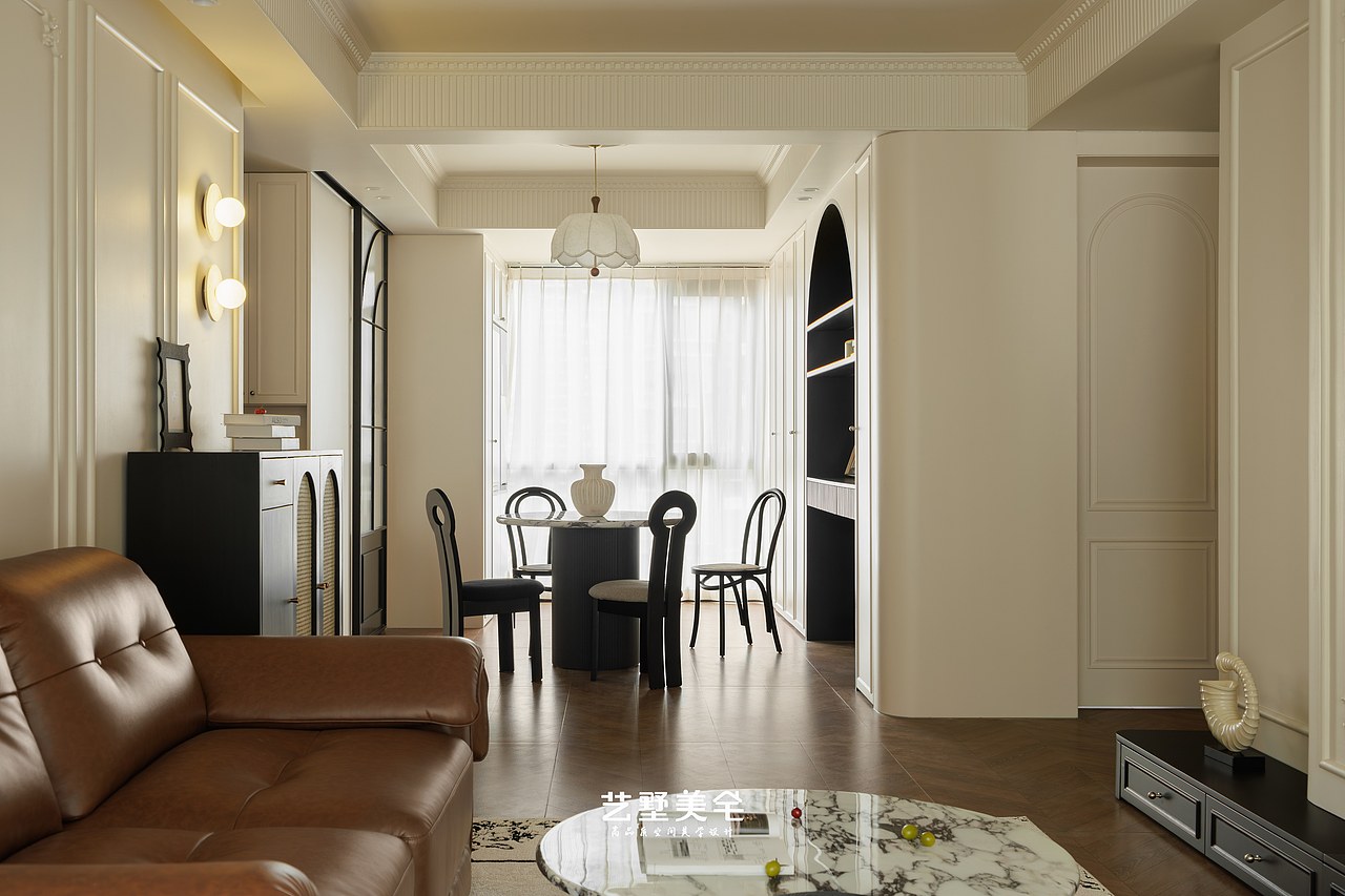 【棕调拾光】89㎡棕调法式 一场温暖与精致的邂逅（图ZNDAxMDI0NDI4） - 家装设计 - 站酷设计师合肥艺墅美宅设计原创素材 - 站酷ZCOOL