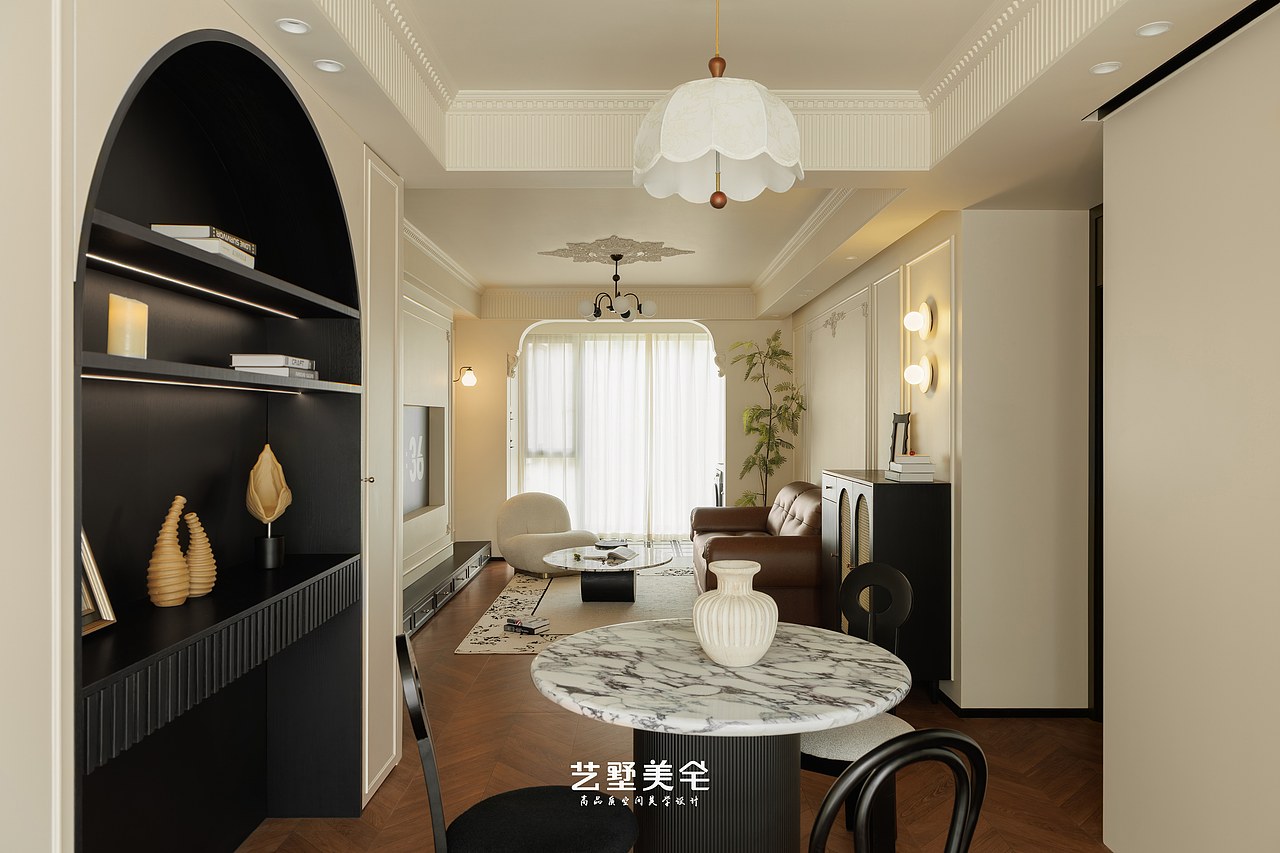 【棕调拾光】89㎡棕调法式 一场温暖与精致的邂逅（图ZNDAxMDI0NDY0） - 家装设计 - 站酷设计师合肥艺墅美宅设计原创素材 - 站酷ZCOOL