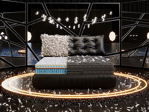 大黑牛羽绒软包床+床垫