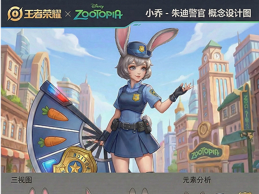 AI做的王者荣耀和疯狂动物城联名皮肤