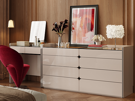 家具渲染 | 轻奢梳妆台写实渲染