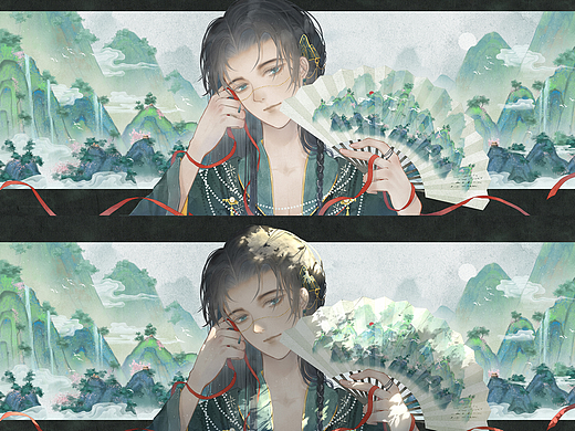 国风十二色拟人——三绿