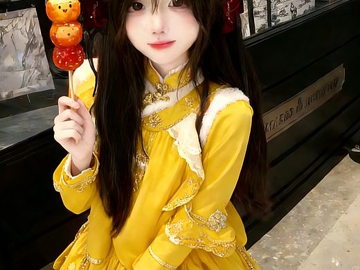 少女执糖串遇青芽