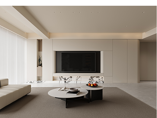 现代极简风 客餐厅 X 混沌空间效果表现